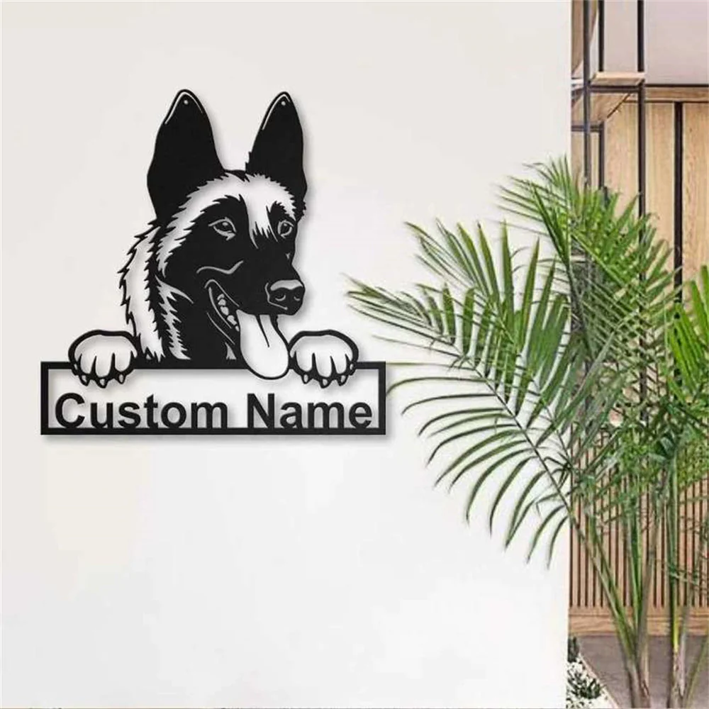 Malinois Art Mural en Métal Personnalisé pour Amoureux des Chiens