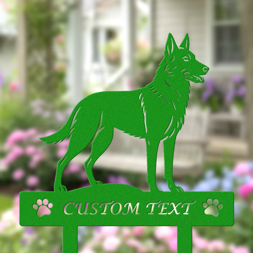 Malinois Silhouette de Chien Personnalisée Piquet de Jardin en Métal - Image 5