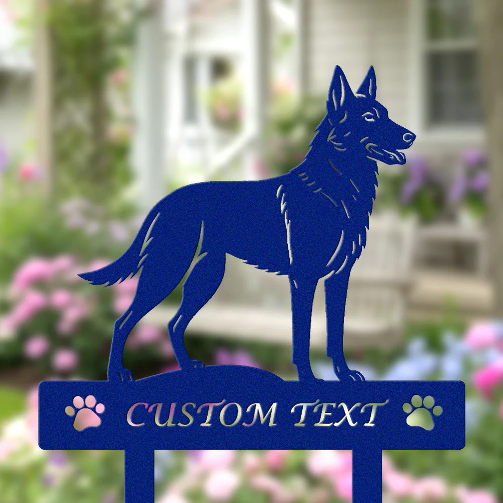 Malinois Silhouette de Chien Personnalisée Piquet de Jardin en Métal - Image 6