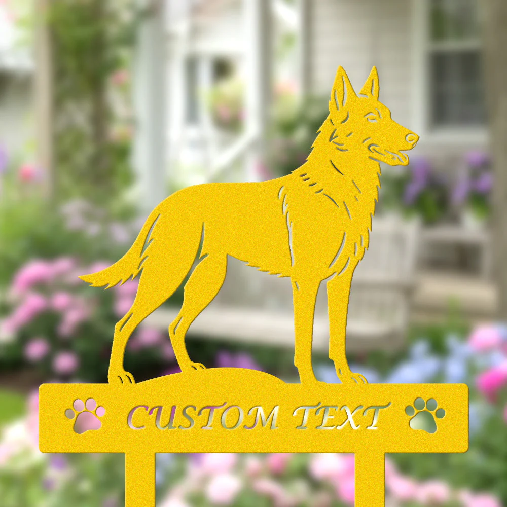 Malinois Silhouette de Chien Personnalisée Piquet de Jardin en Métal - Image 7