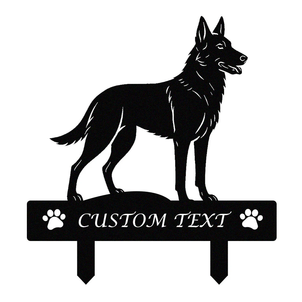 Malinois Silhouette de Chien Personnalisée Piquet de Jardin en Métal - Image 9
