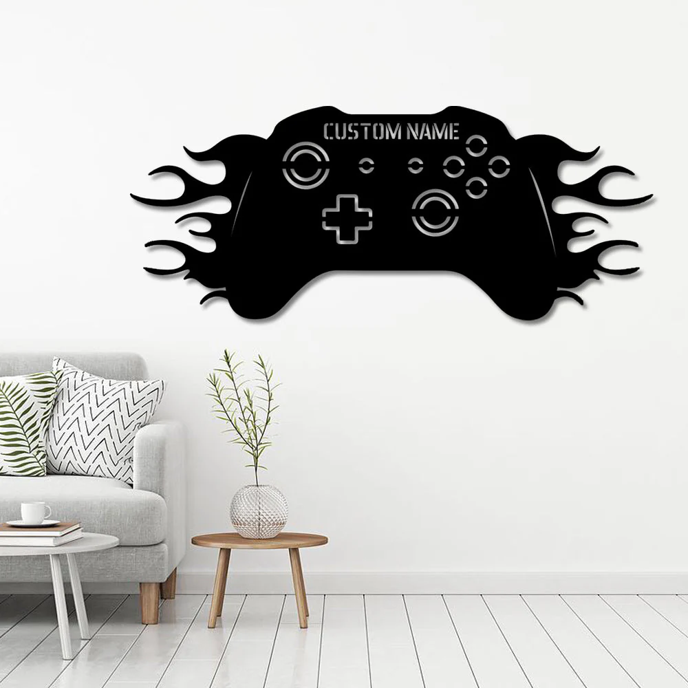 Manette de Jeu Plaque Personnalisée en Métal Décoratif Mural
