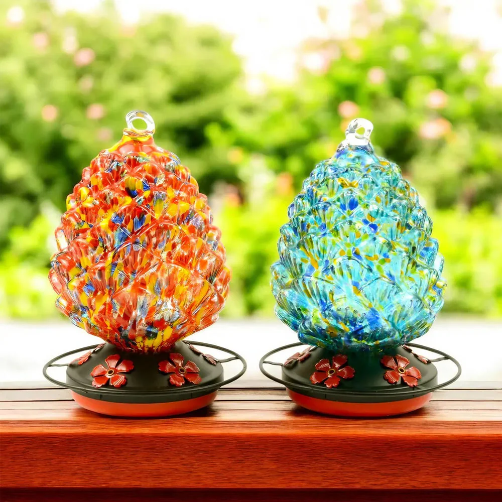 Mangeoire pour Colibri en Verre Soufflé à la Main avec Perchoir - Image 10