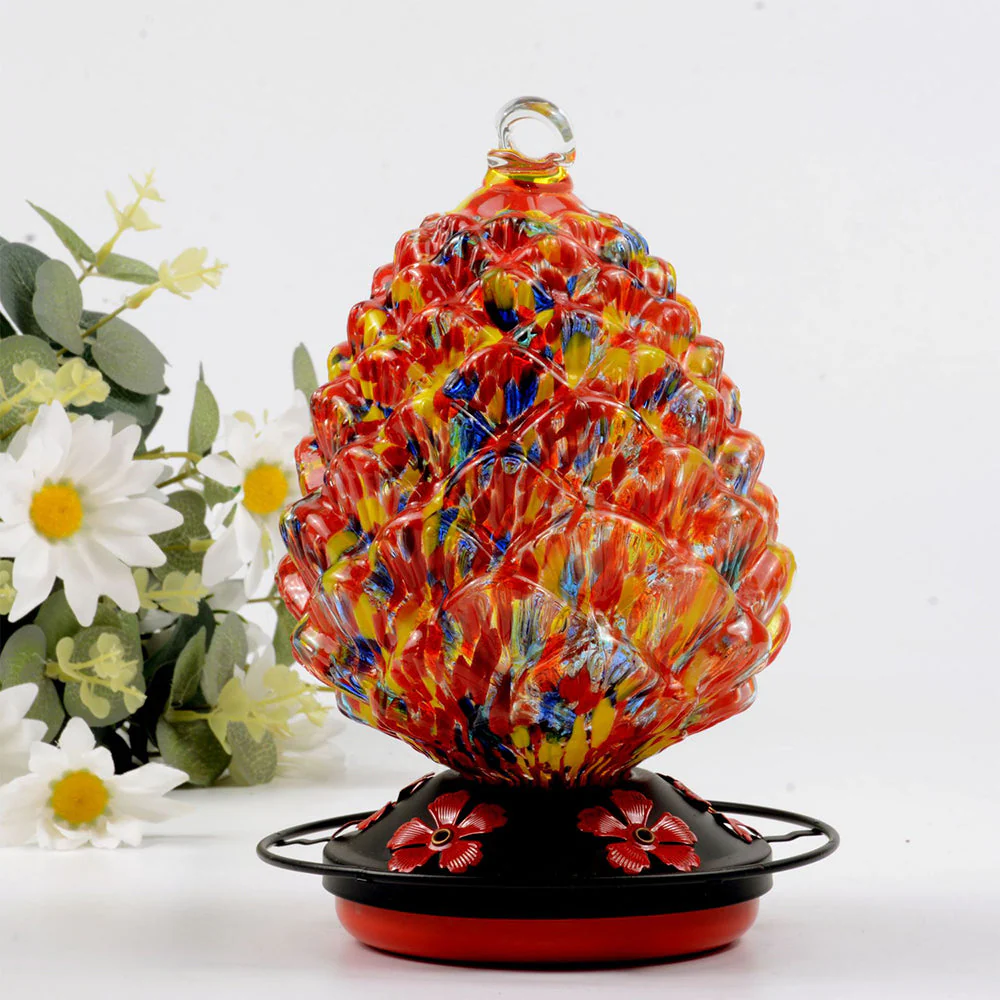 Mangeoire pour Colibri en Verre Soufflé à la Main avec Perchoir - Image 6