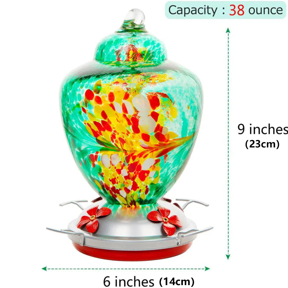 Mangeoire pour Colibri en Verre Soufflé à la Main avec Perchoir - Image 11
