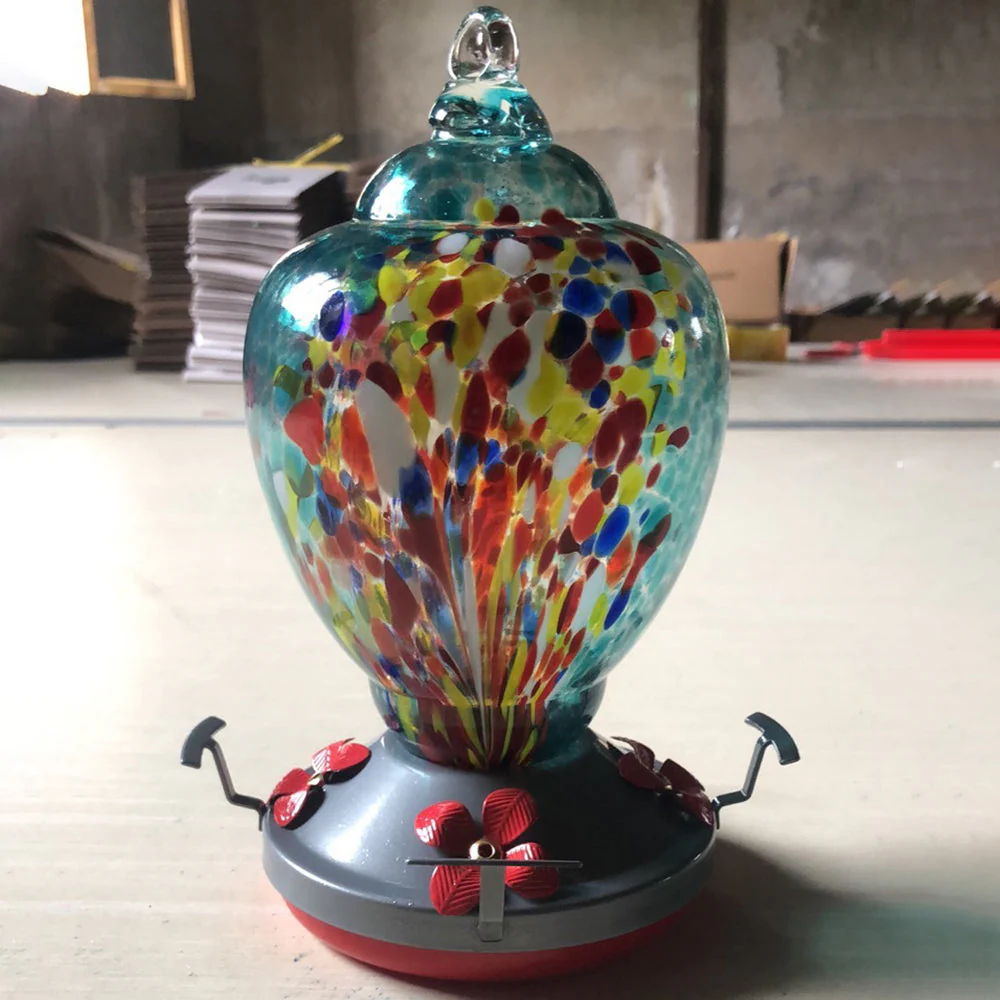 Mangeoire pour Colibri en Verre Soufflé à la Main avec Perchoir - Image 16
