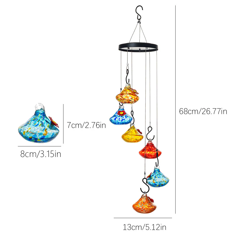 Mangeoire pour Colibri en Verre Soufflé à la Main avec Perchoir - Image 17