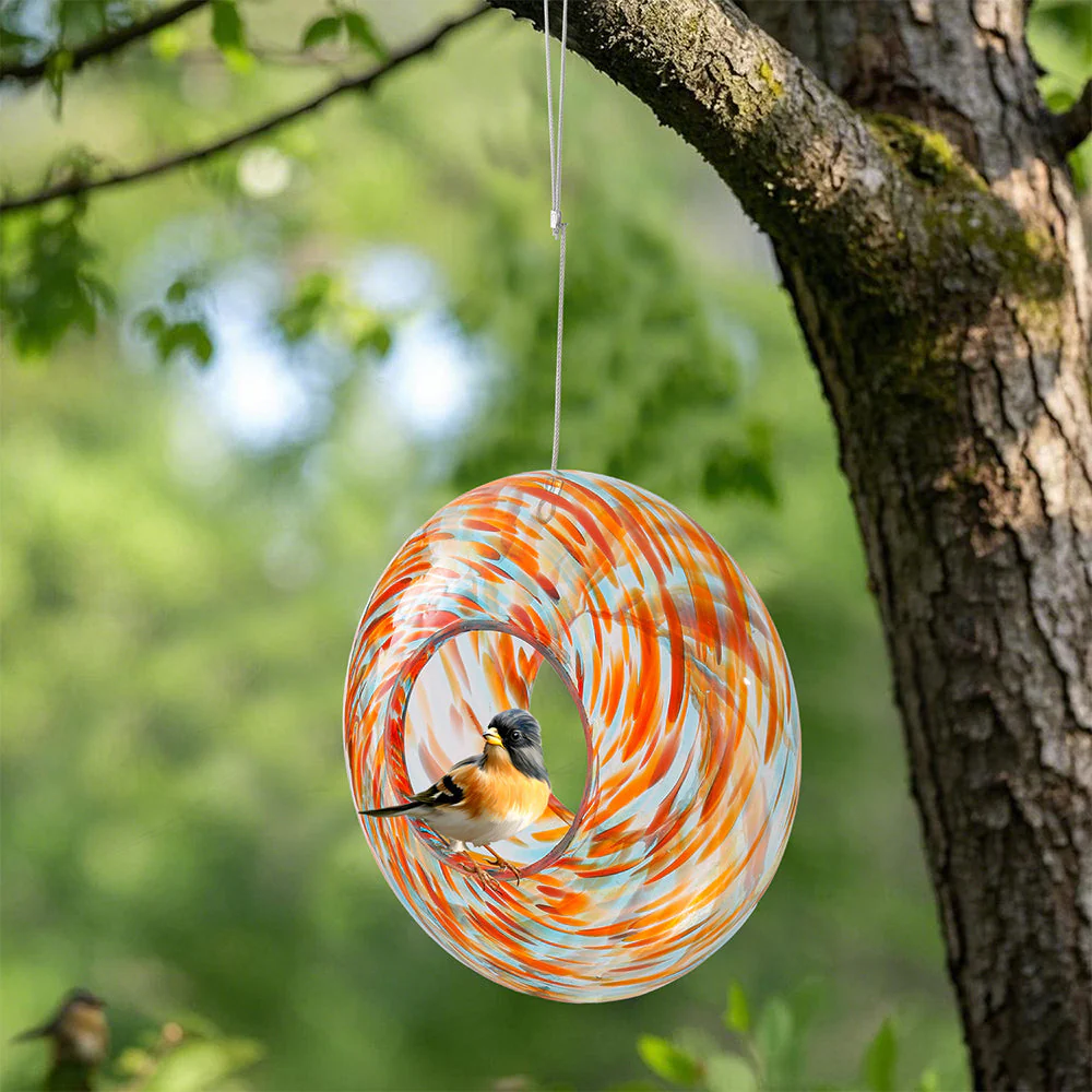 Mangeoire pour Colibri en Verre Soufflé à la Main avec Perchoir