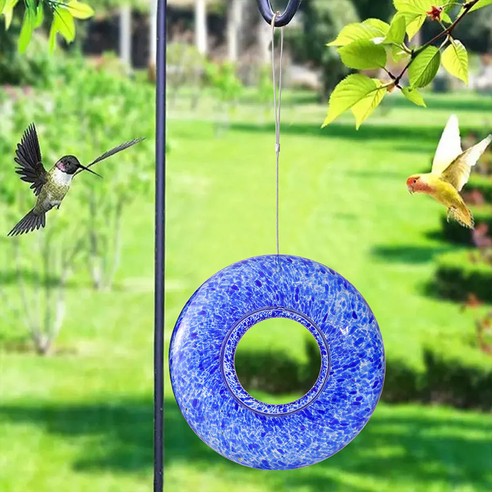 Mangeoire pour Colibri en Verre Soufflé à la Main avec Perchoir - Image 11