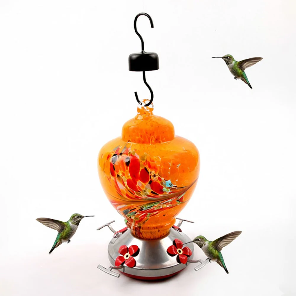 Mangeoire pour Colibri en Verre Soufflé à la Main avec Perchoir - Image 9