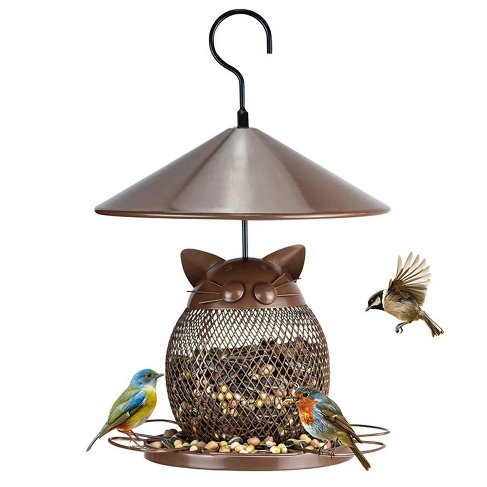 Mangeoire pour Oiseaux en Forme de Chat en Métal - Image 11