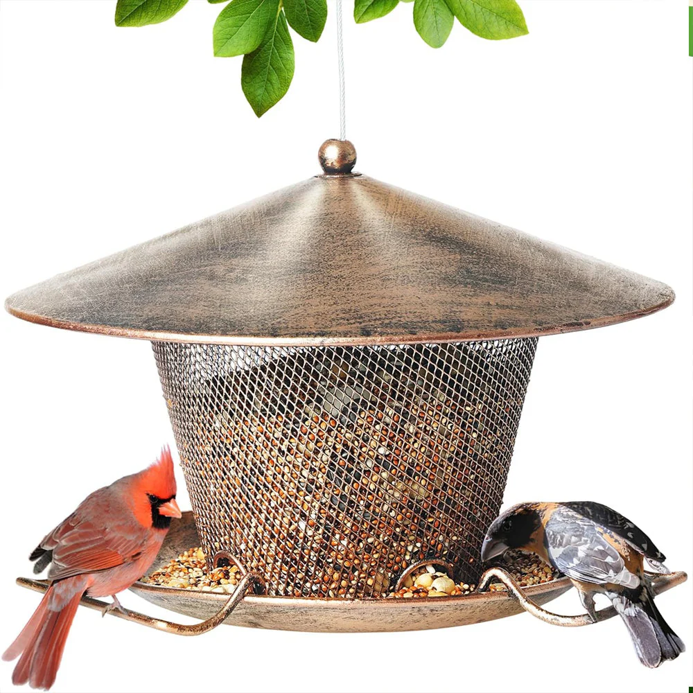 Mangeoire pour Oiseaux Suspendue Métal pour Patio - Image 9