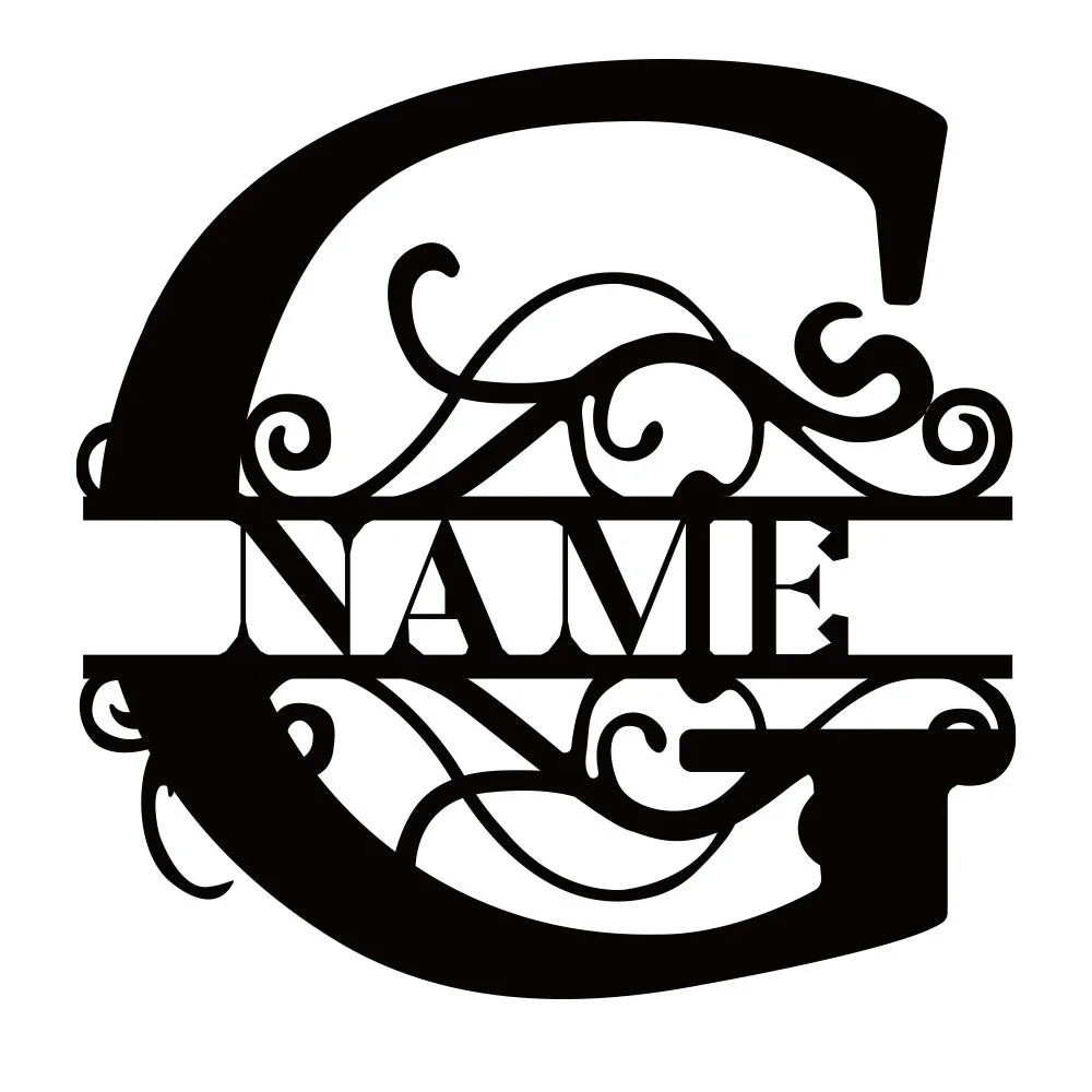 Monogramme Séparé Nom Logo Personnalisé Art Mural en Métal - Image 12
