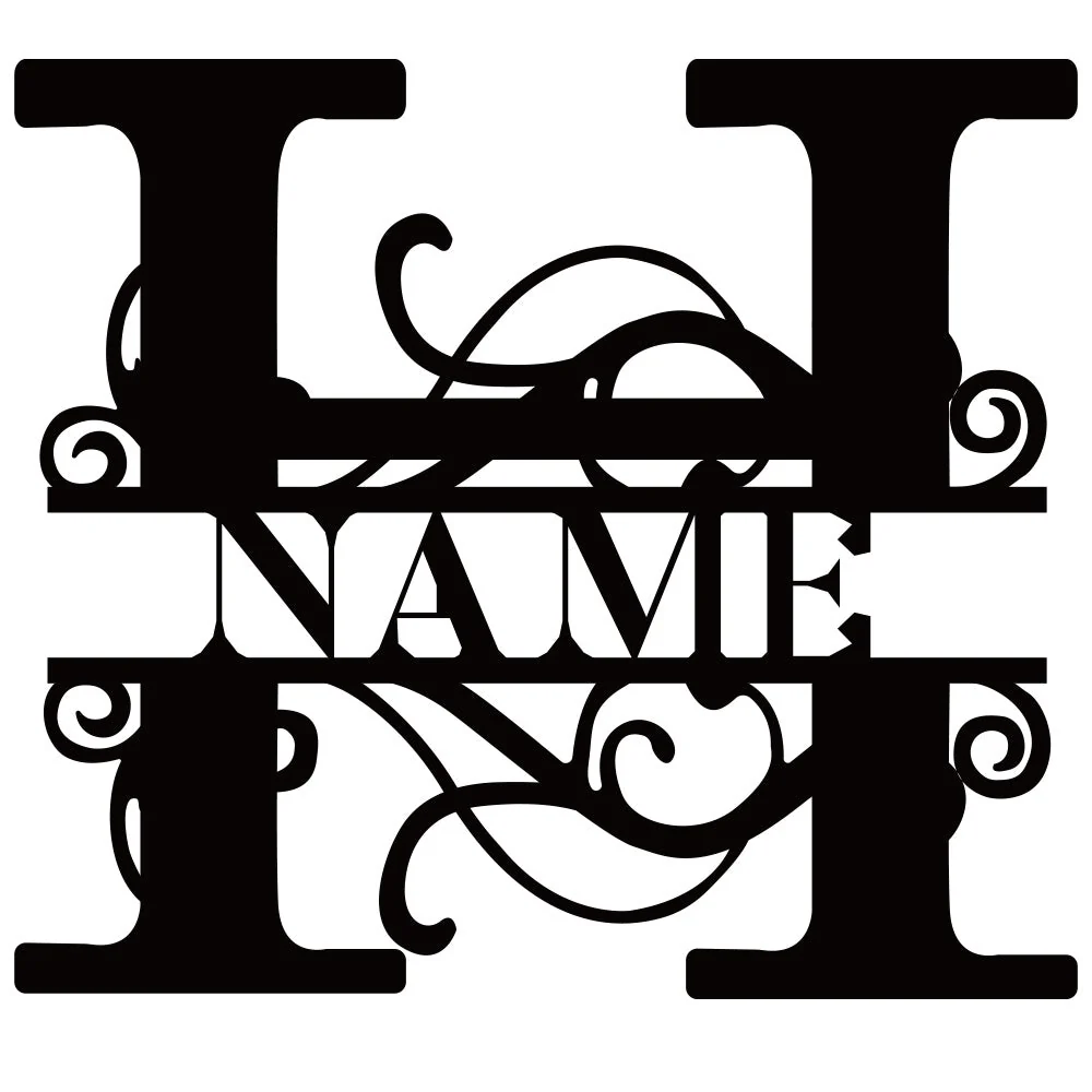 Monogramme Séparé Nom Logo Personnalisé Art Mural en Métal - Image 13