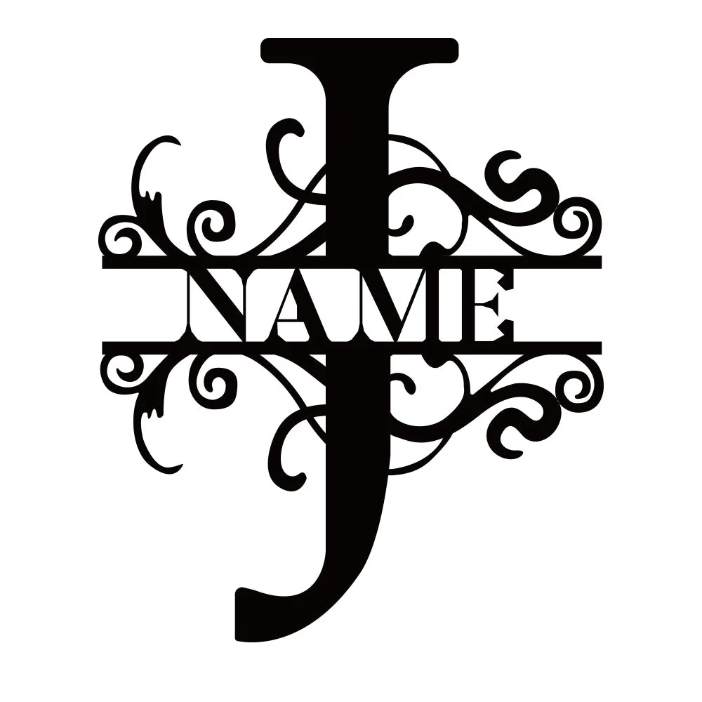 Monogramme Séparé Nom Logo Personnalisé Art Mural en Métal - Image 15