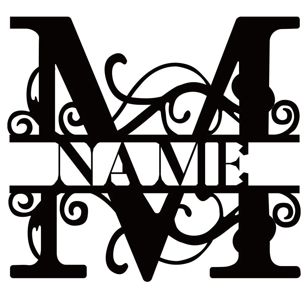 Monogramme Séparé Nom Logo Personnalisé Art Mural en Métal - Image 18