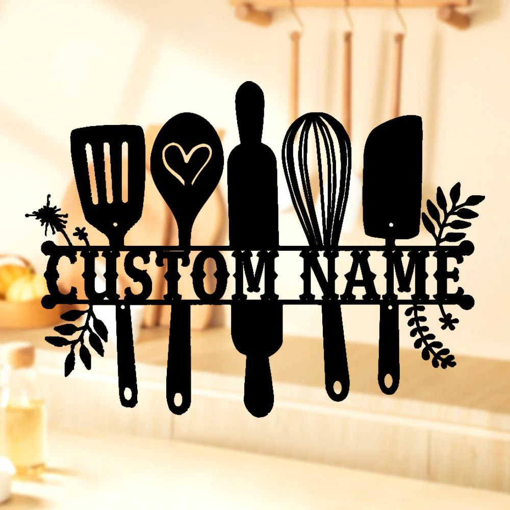 Nom Cuisine Personnalisé Plaque en Métal Décoratif Mural - Image 2
