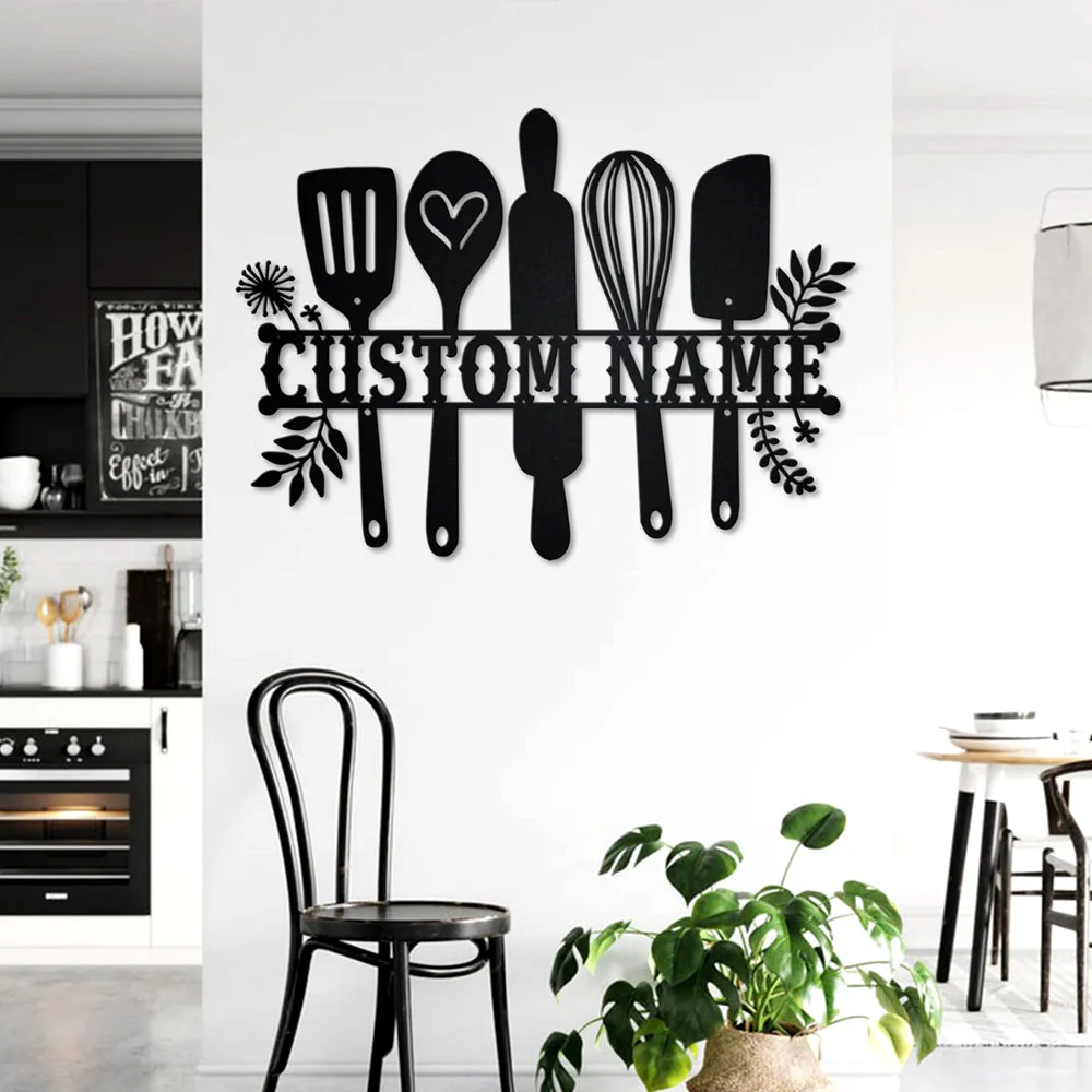 Nom Cuisine Personnalisé Plaque en Métal Décoratif Mural - Image 3