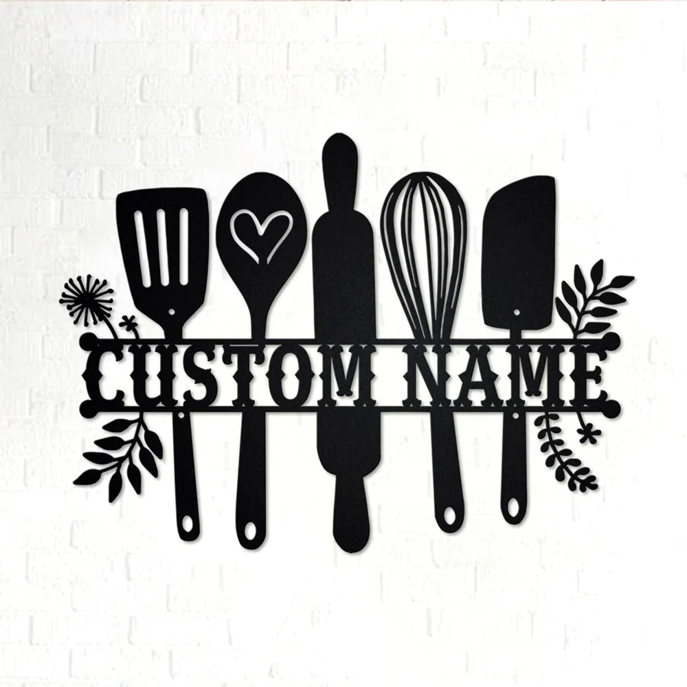 Nom Cuisine Personnalisé Plaque en Métal Décoratif Mural - Image 4
