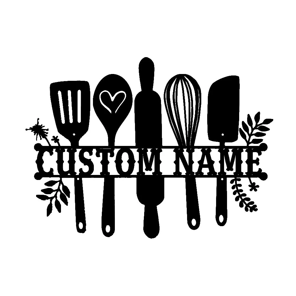 Nom Cuisine Personnalisé Plaque en Métal Décoratif Mural - Image 5