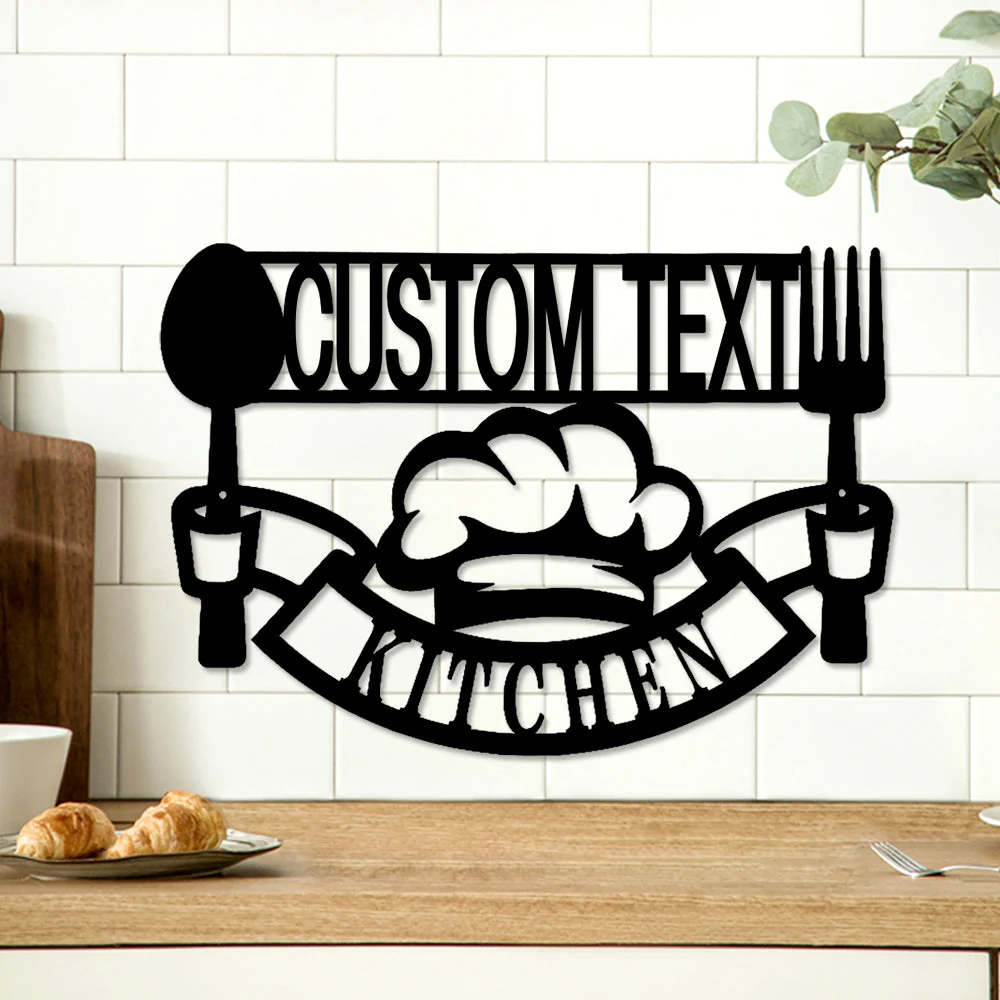 Nom Cuisine Personnalisé Plaque en Métal Décoratif Mural - Image 2