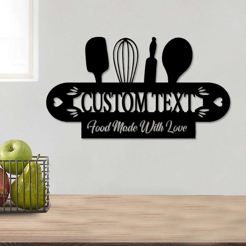 Nom Cuisine Personnalisé Plaque Personnalisée en Métal Décoratif Mural - Image 2