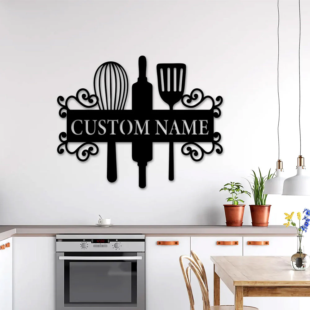 Nom Cuisine Personnalisé Plaque Personnalisée en Métal Décoratif Mural - Image 2
