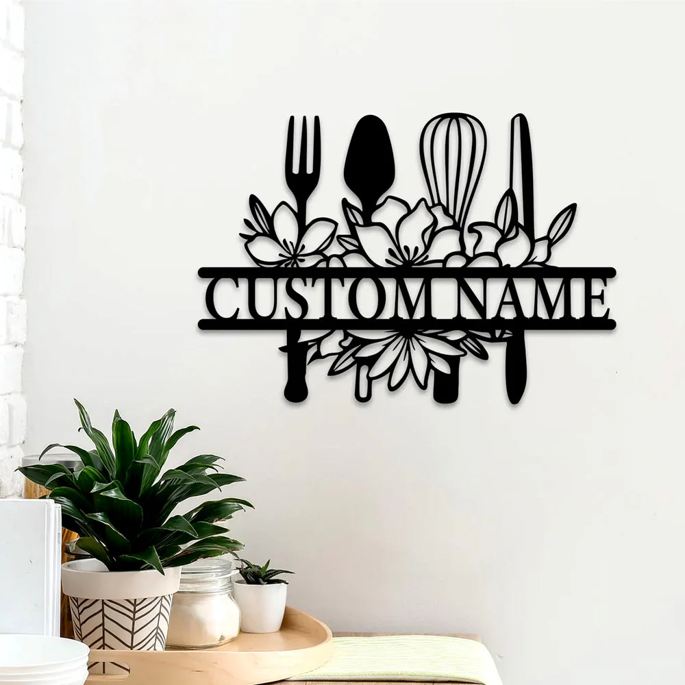 Nom Cuisine Personnalisé Plaque Personnalisée en Métal Décoratif Mural - Image 2