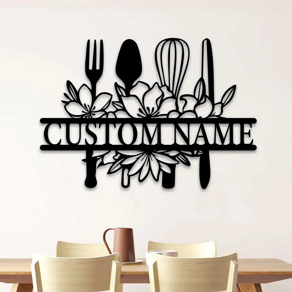 Nom Cuisine Personnalisé Plaque Personnalisée en Métal Décoratif Mural - Image 3