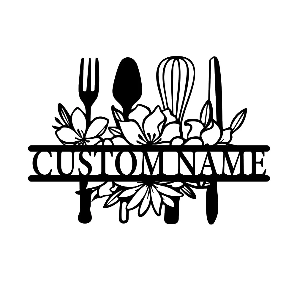 Nom Cuisine Personnalisé Plaque Personnalisée en Métal Décoratif Mural - Image 4