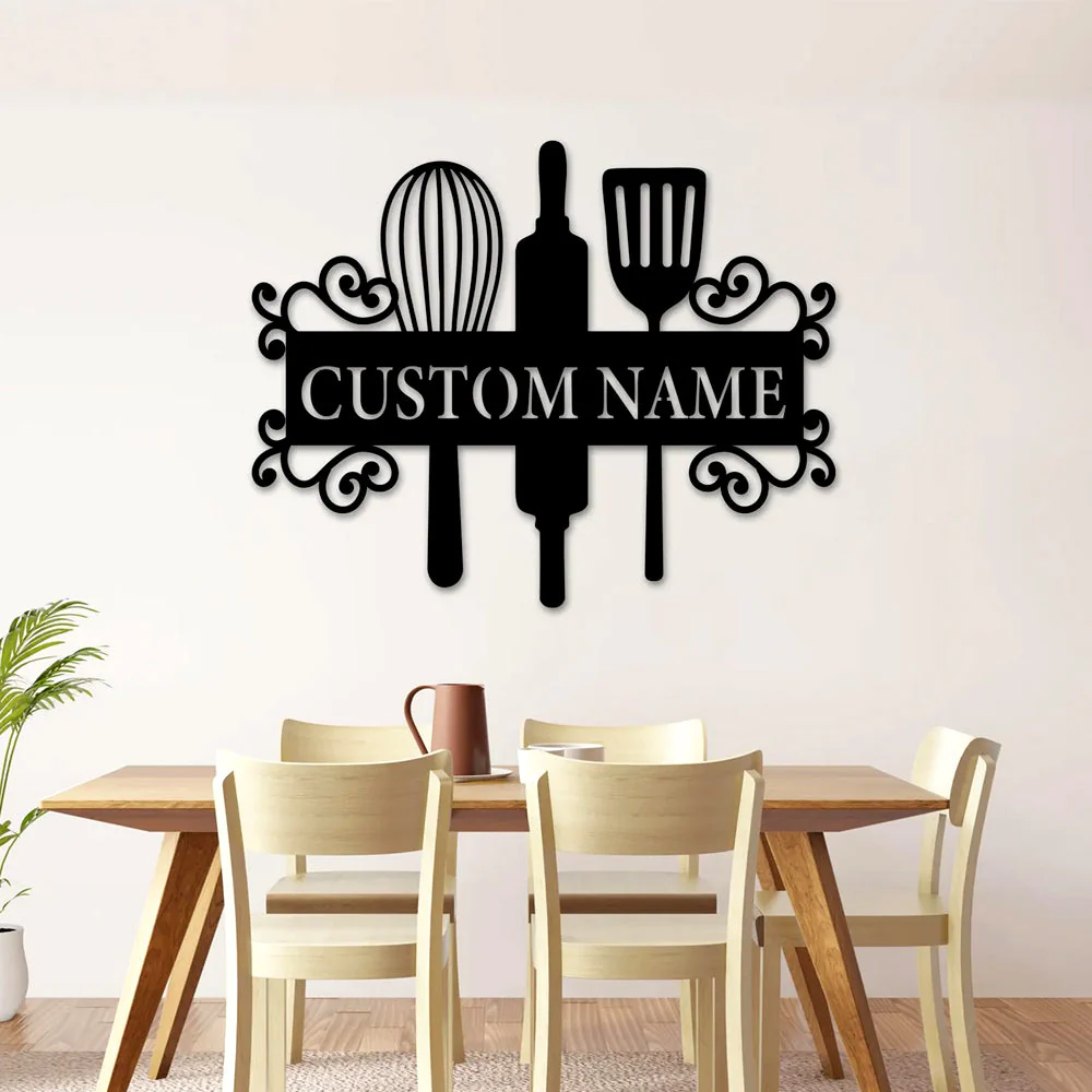 Nom Cuisine Personnalisé Plaque Personnalisée en Métal Décoratif Mural - Image 3