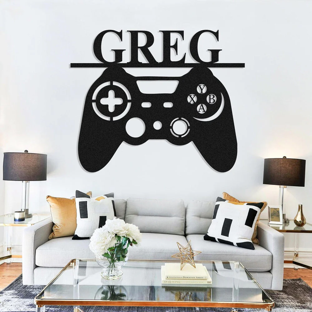Nom Gamer Plaque Personnalisée en Métal Décoratif Mural - Image 5