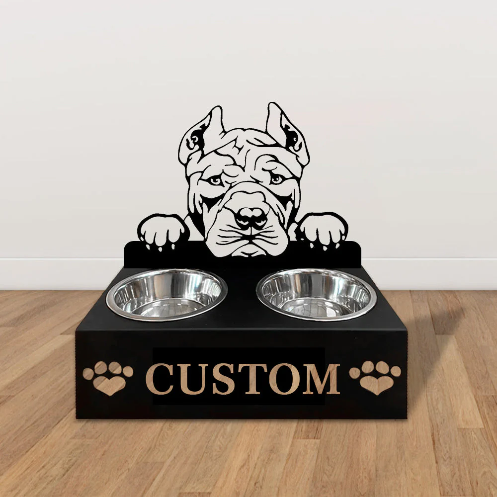 Nom Personnalisé pour American Bully Porte-Gamelle pour Animaux