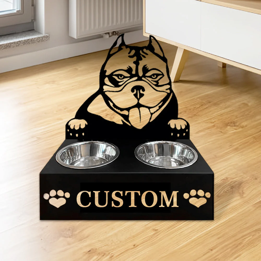 Nom Personnalisé pour American Bully Porte-Gamelle pour Animaux