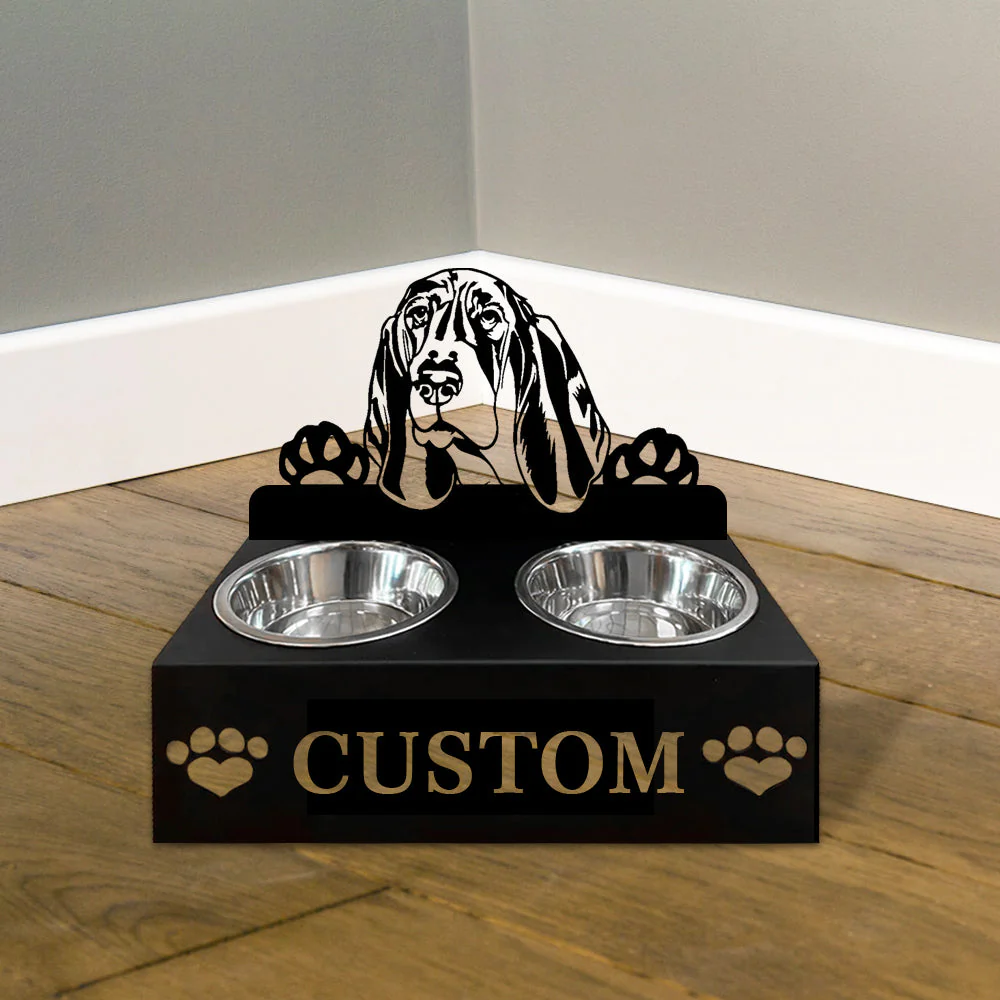 Nom Personnalisé pour Basset Hound Porte-Gamelle pour Animaux - Image 5