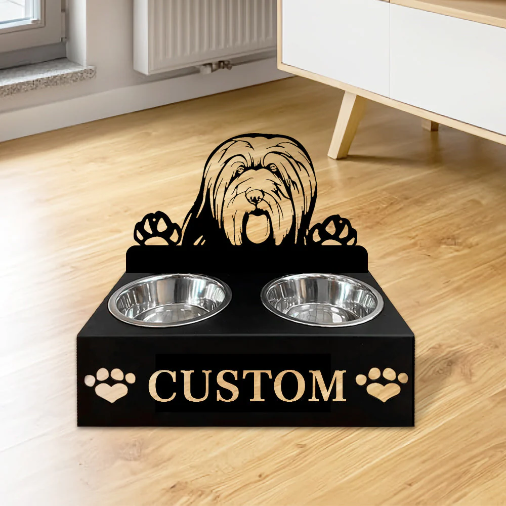 Nom Personnalisé pour Bearded Collie Porte-Gamelle pour Animaux