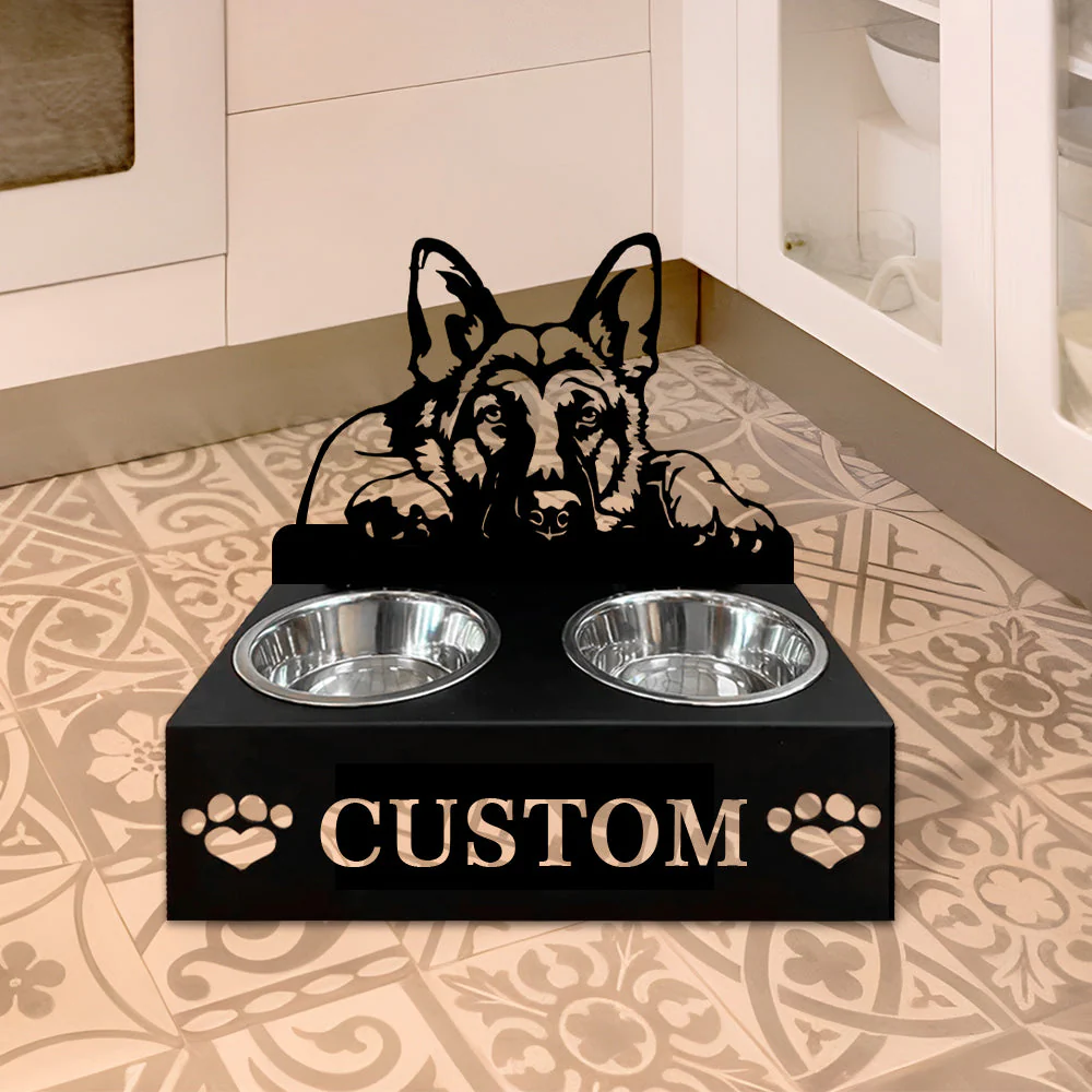 Nom Personnalisé pour Berger Allemand Porte-Gamelle pour Animaux - Image 6