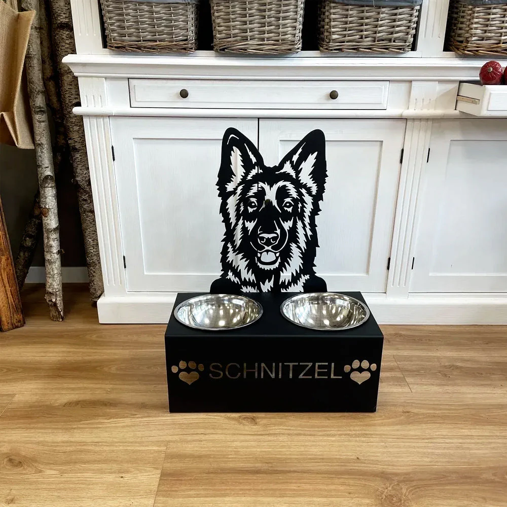 Nom Personnalisé pour Berger Allemand Porte-Gamelle pour Animaux