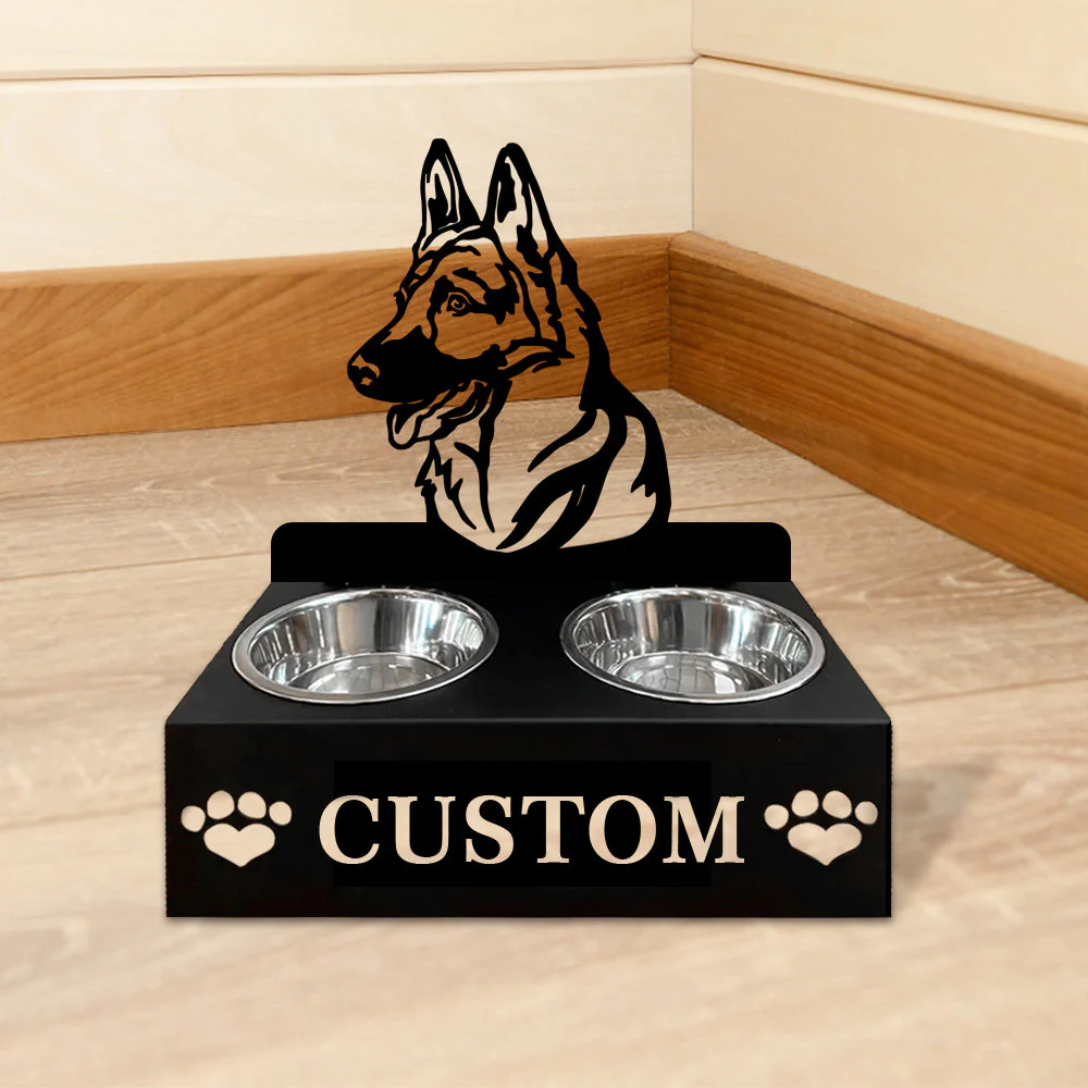 Nom Personnalisé pour Berger Allemand Porte-Gamelle pour Animaux - Image 5
