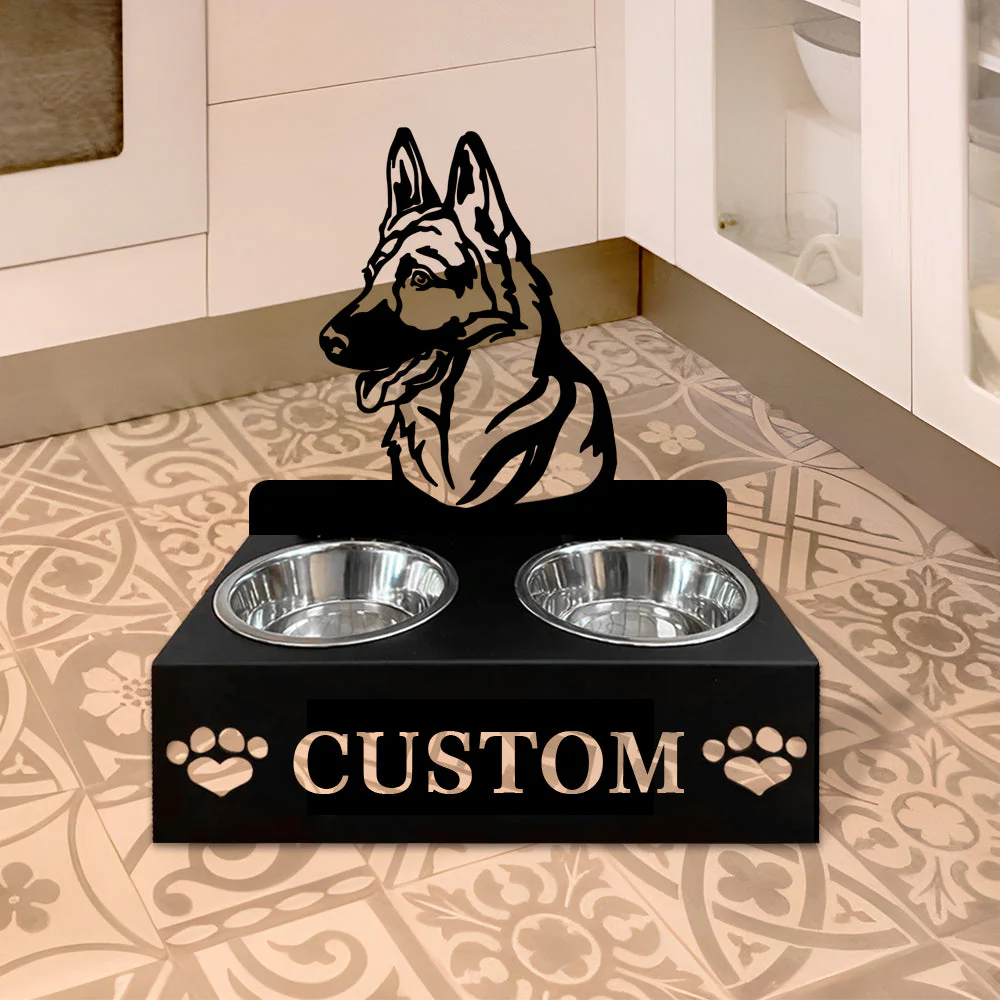 Nom Personnalisé pour Berger Allemand Porte-Gamelle pour Animaux - Image 6