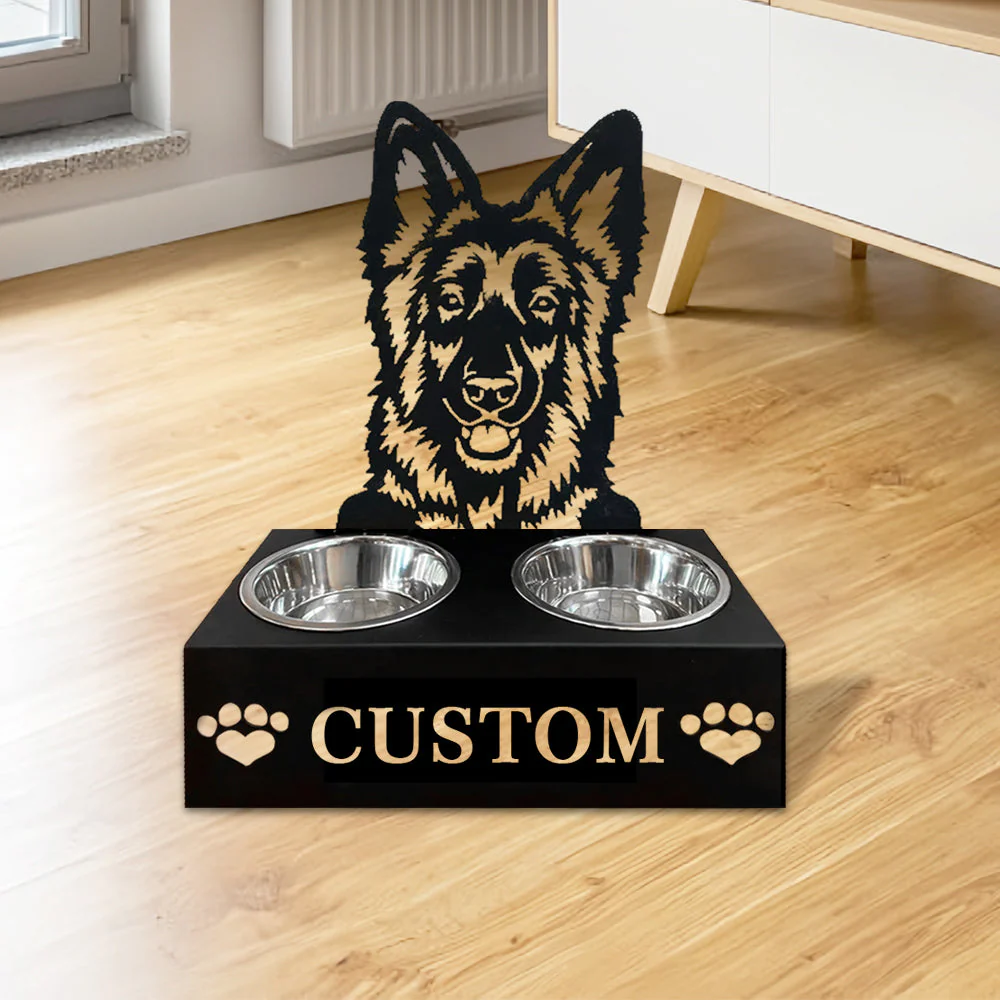 Nom Personnalisé pour Berger Allemand Porte-Gamelle pour Animaux - Image 4