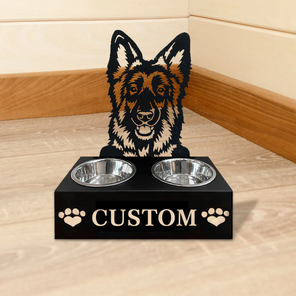 Nom Personnalisé pour Berger Allemand Porte-Gamelle pour Animaux - Image 6