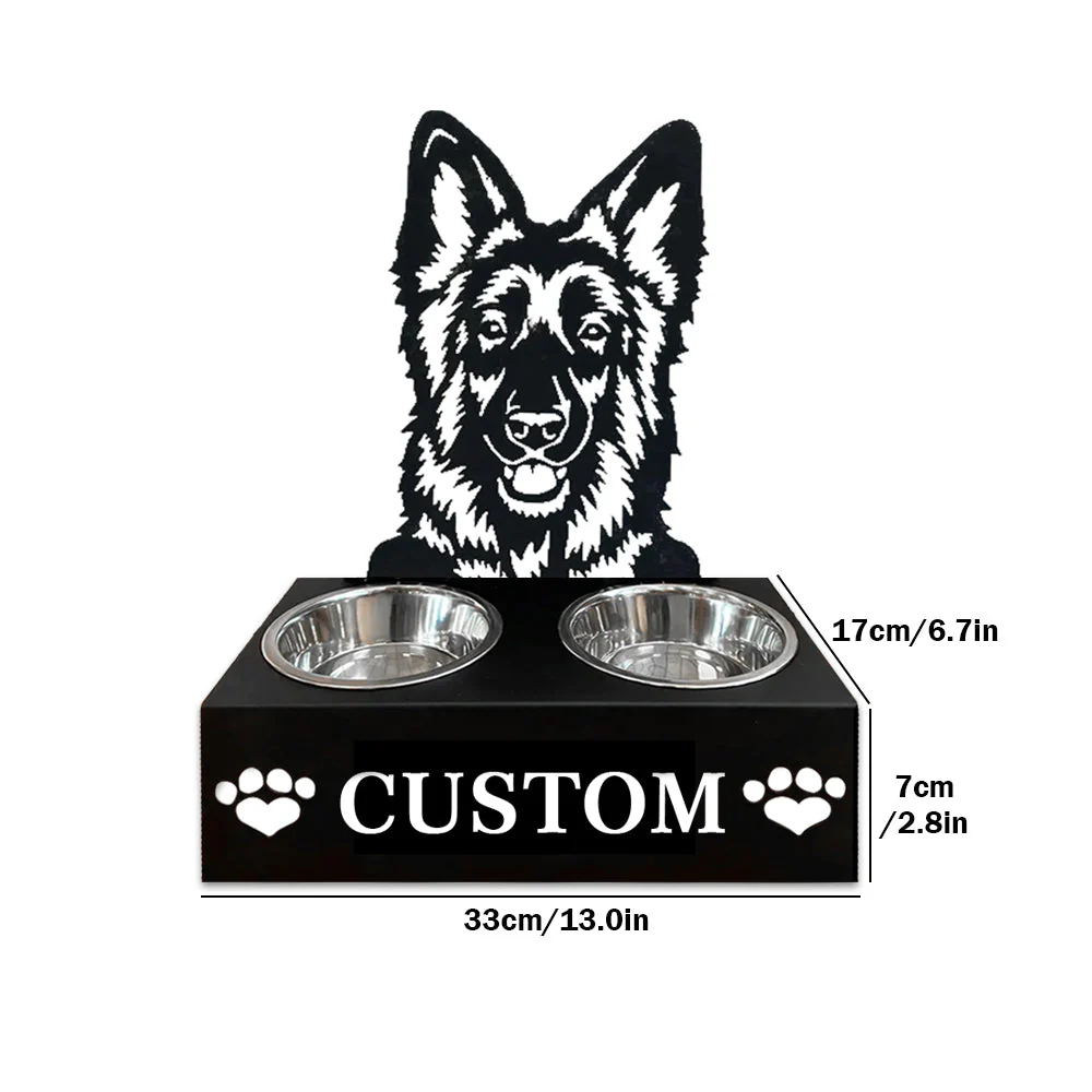 Nom Personnalisé pour Berger Allemand Porte-Gamelle pour Animaux - Image 7