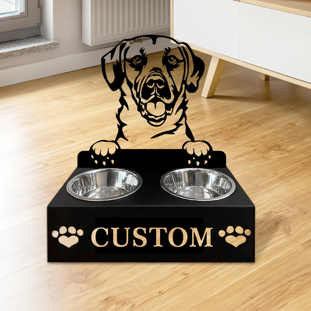 Nom Personnalisé pour Black Mouth Cur Porte-Gamelle pour Animaux - Image 2