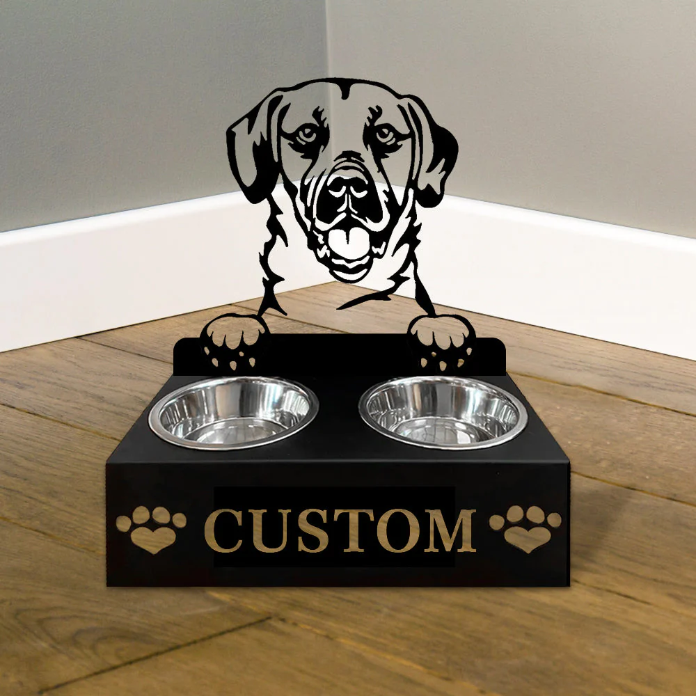 Nom Personnalisé pour Black Mouth Cur Porte-Gamelle pour Animaux - Image 4