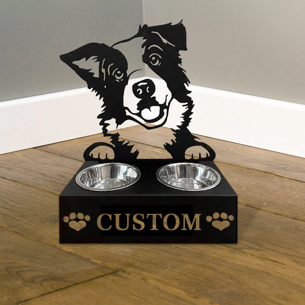Nom Personnalisé pour Border Collie Porte-Gamelle pour Animaux - Image 5