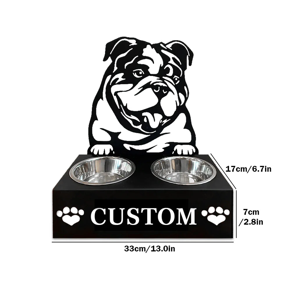 Nom Personnalisé pour Bouledogue Anglais Porte-Gamelle pour Animaux - Image 7