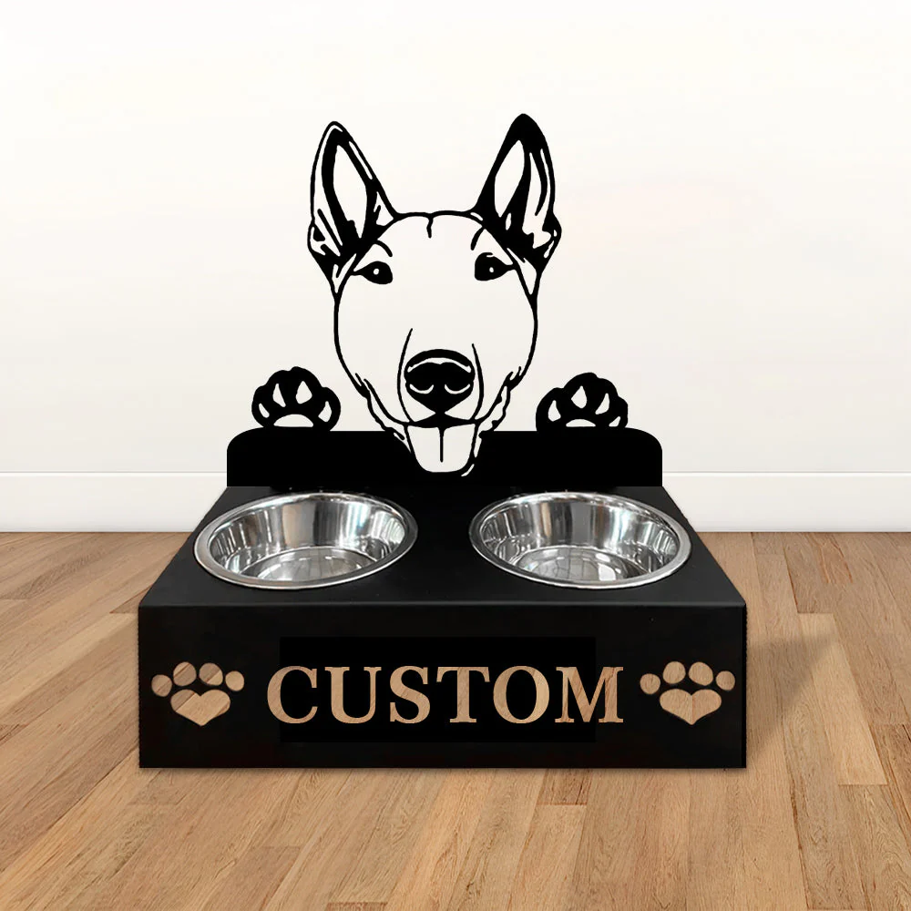 Nom Personnalisé pour Bull Terrier Porte-Gamelle pour Animaux - Image 2