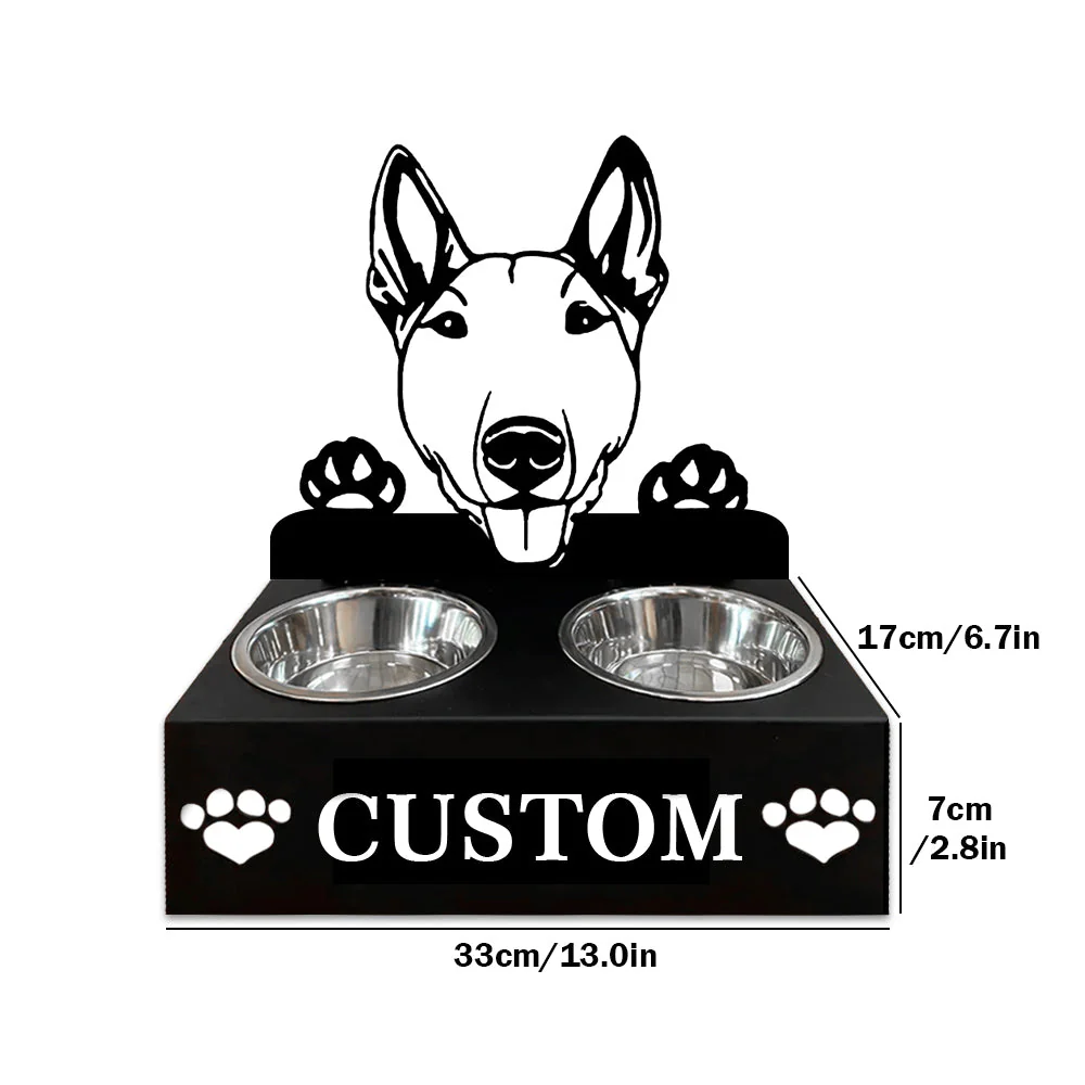 Nom Personnalisé pour Bull Terrier Porte-Gamelle pour Animaux - Image 7