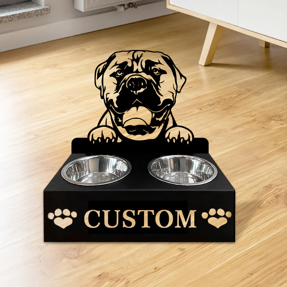 Nom Personnalisé pour Bullmastiff Porte-Gamelle pour Animaux